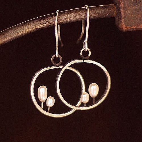 Ohrringe mit natürlichen Perlen in 925 Silber