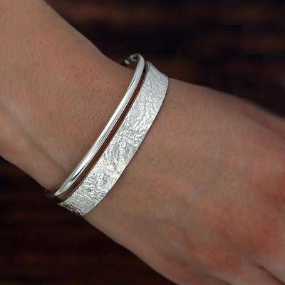 2er Set Boho Armreifen aus 925 Silber