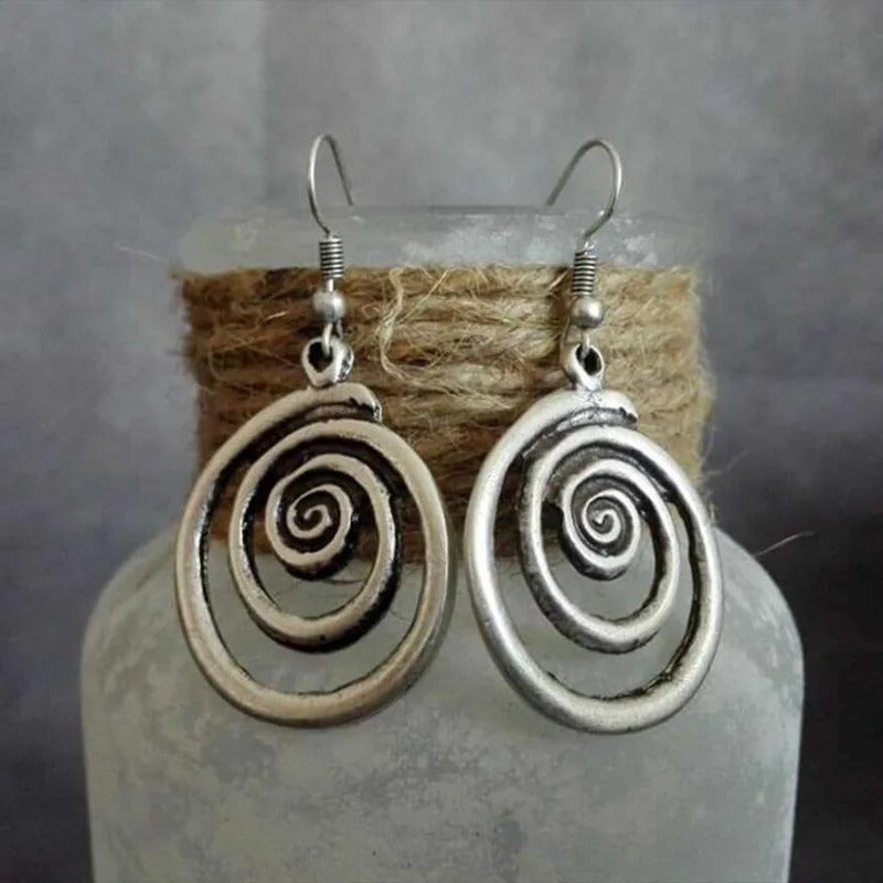 Vintage-Spiral-Ohrringe aus Vintage-Silber 925