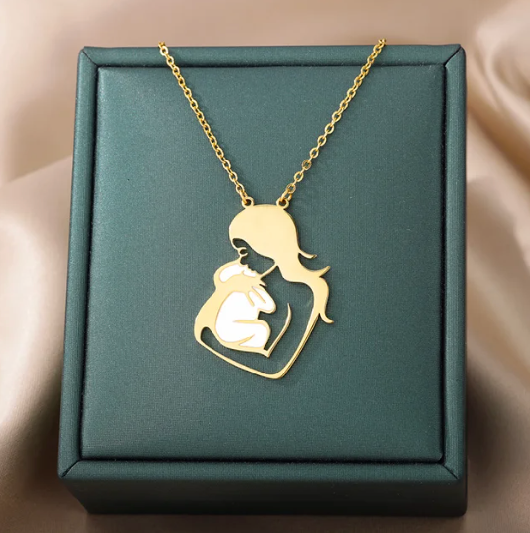 18 Karat vergoldete Halskette "Die Liebe der Mutter" (Mutterliebe)