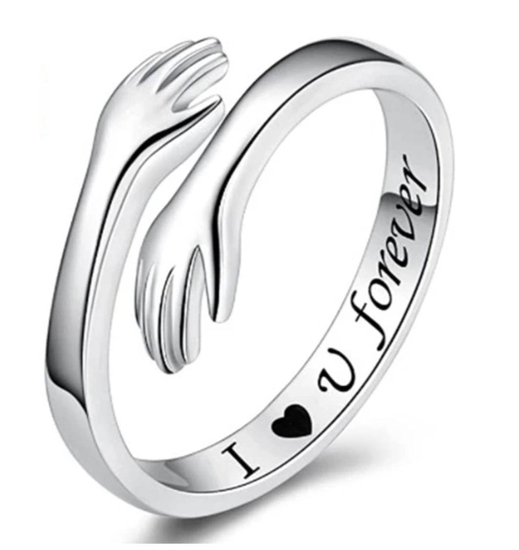 Umarmungsring "Ich liebe dich für immer" aus 925er Sterlingsilber