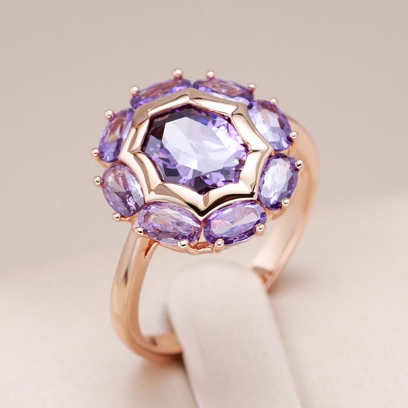 18K Roségold plattiert Amethyst Ring - AC