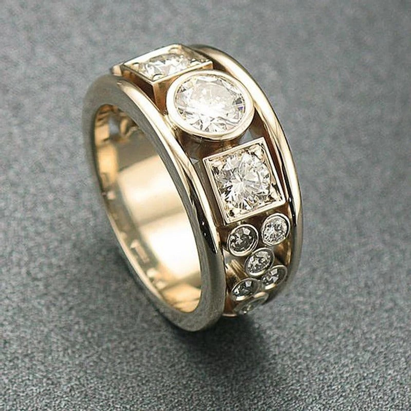 Vintage-Ring aus Sterlingsilber mit natürlicher Zirkonia-Einlage