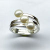 Ring mit drei Perlen aus 925er Sterlingsilber