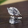 Verstellbarer Ring in Blattform aus Vintage Silber 925