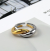 Ring aus 18 Karat vergoldetem und 925er Sterlingsilber ineinandergreifend