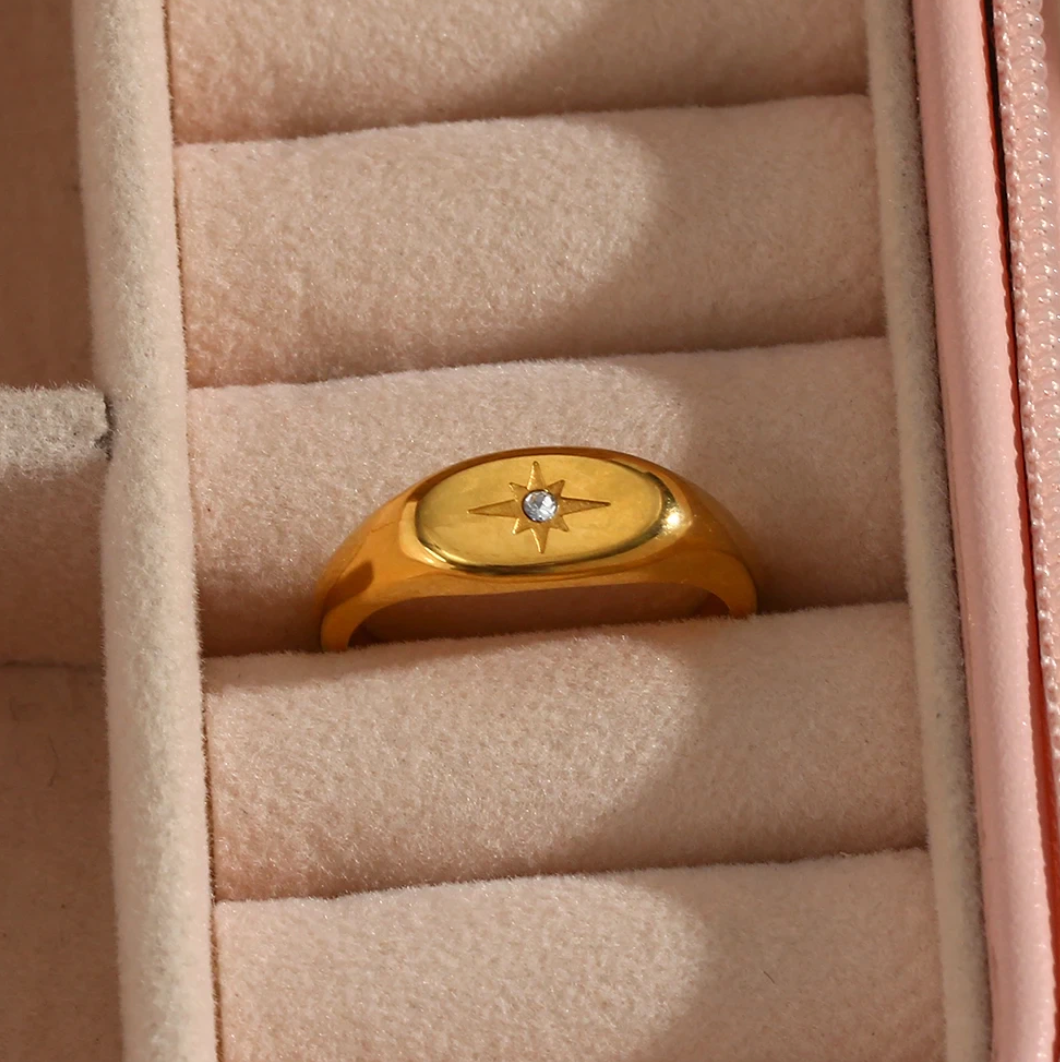 18 Karat vergoldeter 18k vergoldeter Sternring