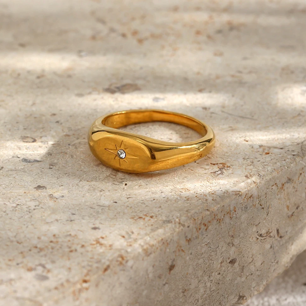 18 Karat vergoldeter 18k vergoldeter Sternring