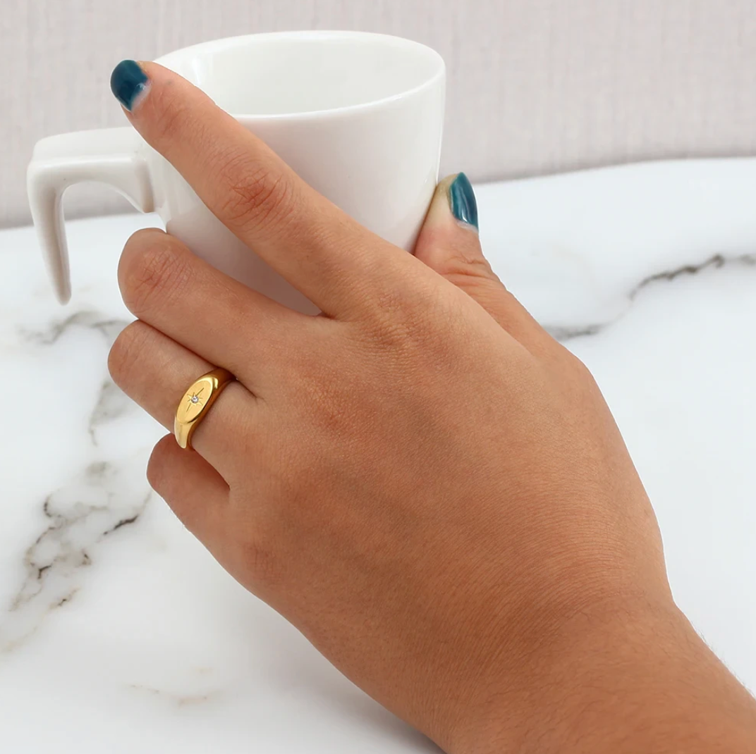18 Karat vergoldeter 18k vergoldeter Sternring