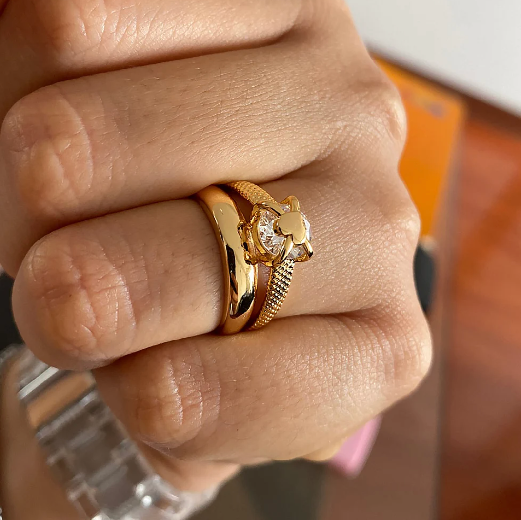 18 Karat vergoldeter Ring Pure Heart