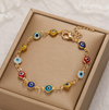 Mehrfarbiges 18 Karat vergoldetes Armband gegen den bösen Blick