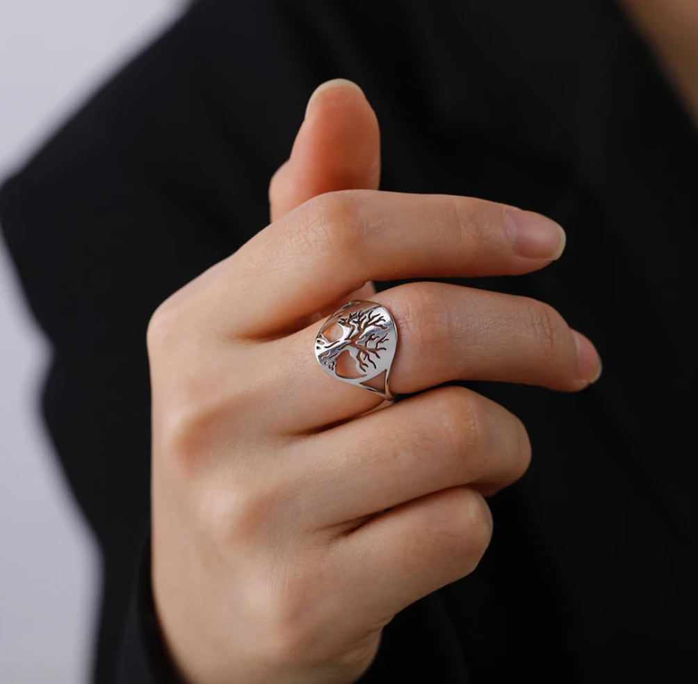 Ring aus 925er Sterlingsilber mit Lebensbaum für die Mutter