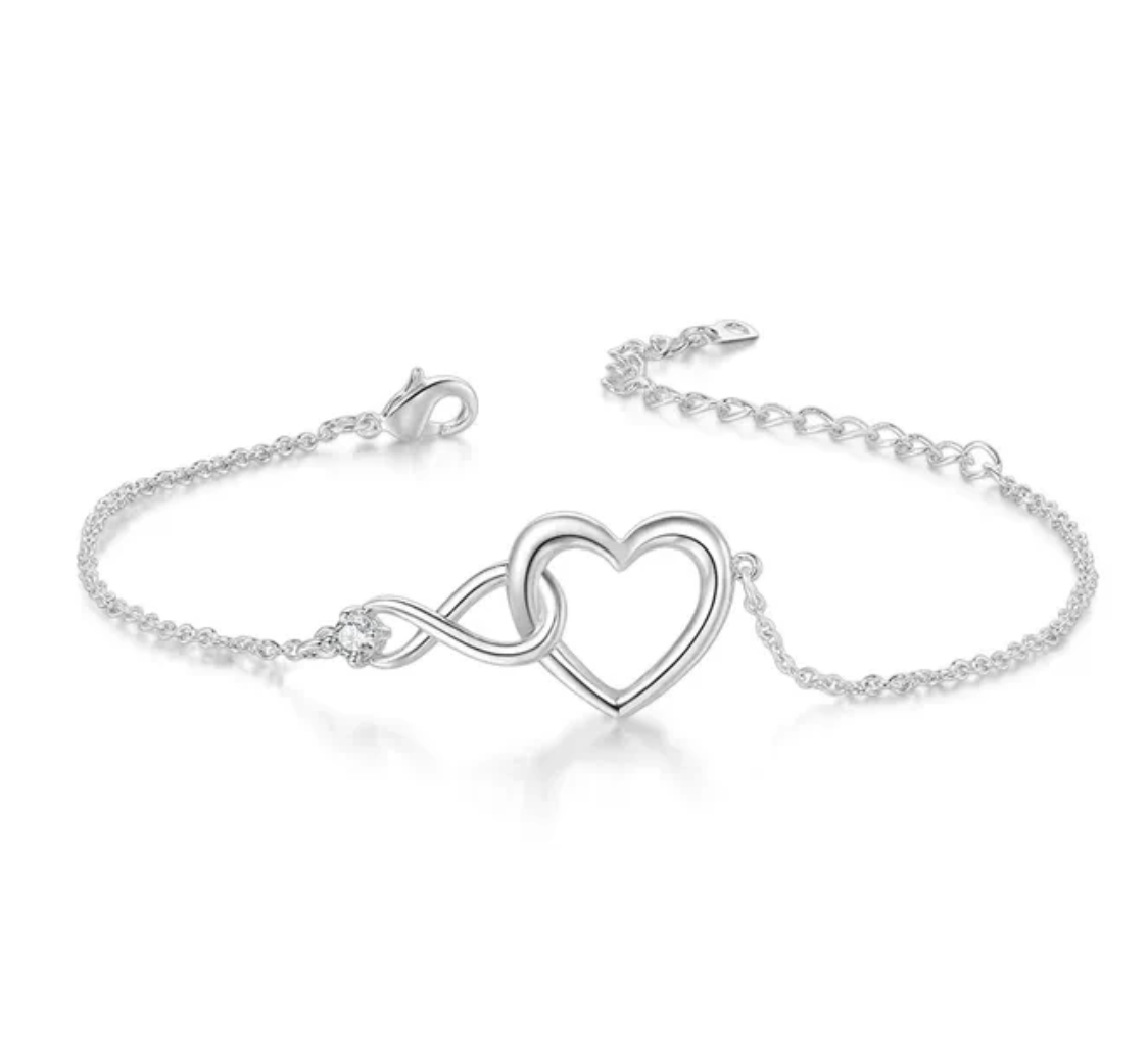 Unendliches Herzarmband aus Sterlingsilber 925