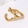 Unregelmäßiger Ring im böhmischen Stil mit 18 K Goldplattierung