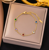Mehrfarbiges Armband mit 18 Karat Vergoldung