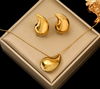 18K vergoldetes Set mit Wassertropfen