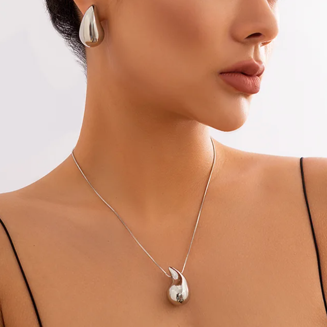 Set aus Wassertropfen aus Sterlingsilber 925