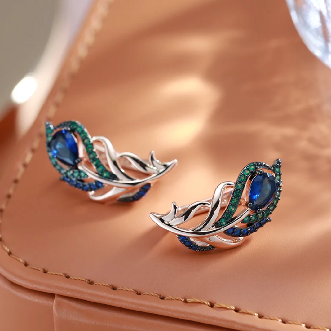 Pfau-Set mit 18K Rosé-Vergoldung