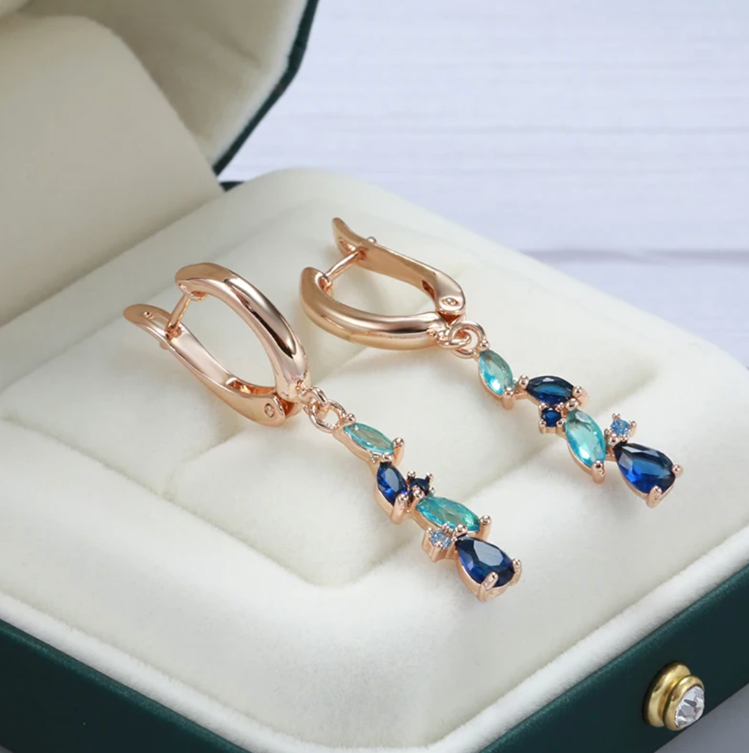 Set aus Meerestränen mit 18 Karat Roségoldplattierung