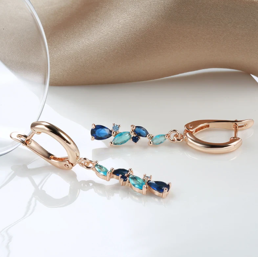 Set aus Meerestränen mit 18 Karat Roségoldplattierung