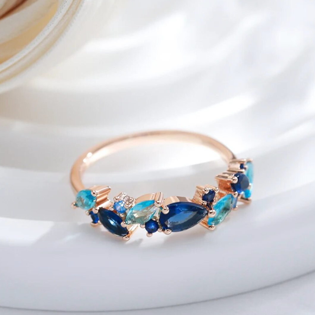 Set aus Meerestränen mit 18 Karat Roségoldplattierung