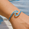 Verstellbares starres Armband mit Meereswellen