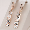 18K Roségold vergoldet Fashion Square Wide Drop Ohrringe mit Silber - AC