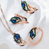 Pfau-Set mit 18K Rosé-Vergoldung