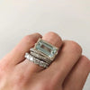Vintage-Ring aus 925er Silber mit Aquamarin-Zirkonia