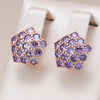 18K Roségold plattiert Amethyst Strass Ohrringe - AC