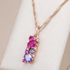 Rechteckige Amethyst-Halskette aus 18 Karat Roségold mit Zirkoniumdioxid - AC