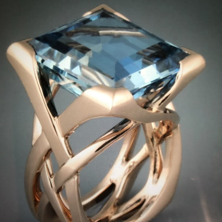 18-karätiger Vintage-Ring aus Roségold mit aufwendigem Design