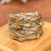18-karätiger Gold-Böhmischer-Ring mit Zirkonia-Einlage