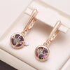 18K Roségold plattierte Ohrringe mit Amethyst-Emaille-Inlay - AC