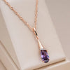 18K Roségold plattiert Amethyst Teardrop Halskette - AC