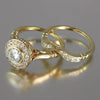 18-karätig vergoldeter Vintage-Ring mit natürlichem Zirkonia