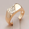 18K Roségold plattiert Einfache quadratische Ring mit Relief