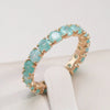 Ring mit rundem Schliff mit Aquamarin und Zirkonia, 18K Roségold plattiert - AC