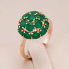 Ring mit Jadeblume aus 18 Kt. Rosévergoldung - AC