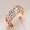 18K Roségold plattiert drei Reihen Inlay natürlichen Zirkon Ring - AC