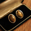 18K Gold-Plated Tigerauge Exklusive Ohrringe