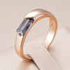 18K Roségold plattiert Quadratisch Bunte Natürliche Zirkon Ring - AC