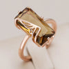 18K Rose vergoldet hellbraun natürlichen Zirkonia großen Ring - AC