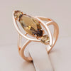 18K Roségold plattiert Hellbraun Natürlicher Zirkon Großer Ring