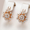 Ohrringe in Form eines Blumenstraußes mit weißen Zirkonias in 18K Roségoldüberzug