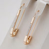 18K Roségold Plattiert Long Dangle Earrings mit kleinen Zirkonias