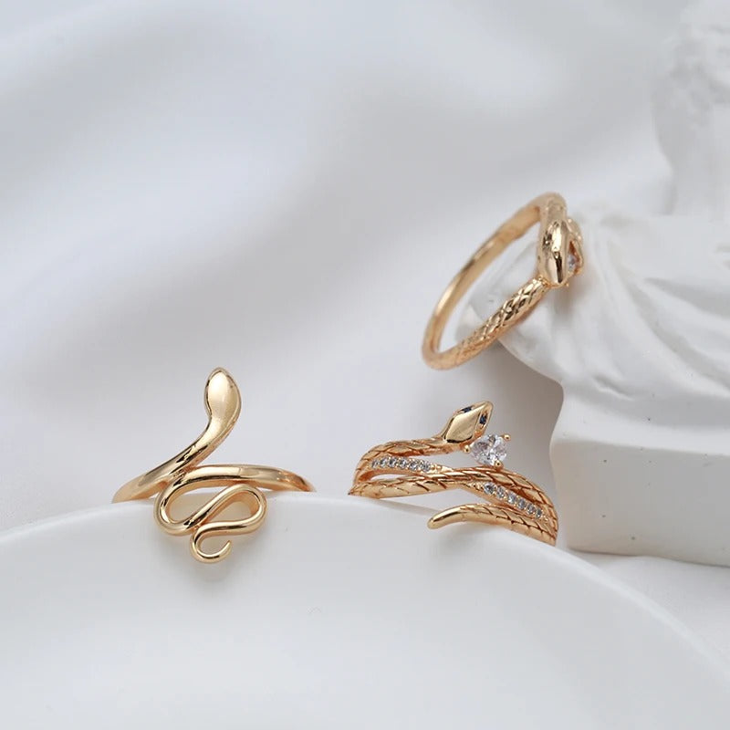 18K Roségold Plattiert eleganter Schlangenring