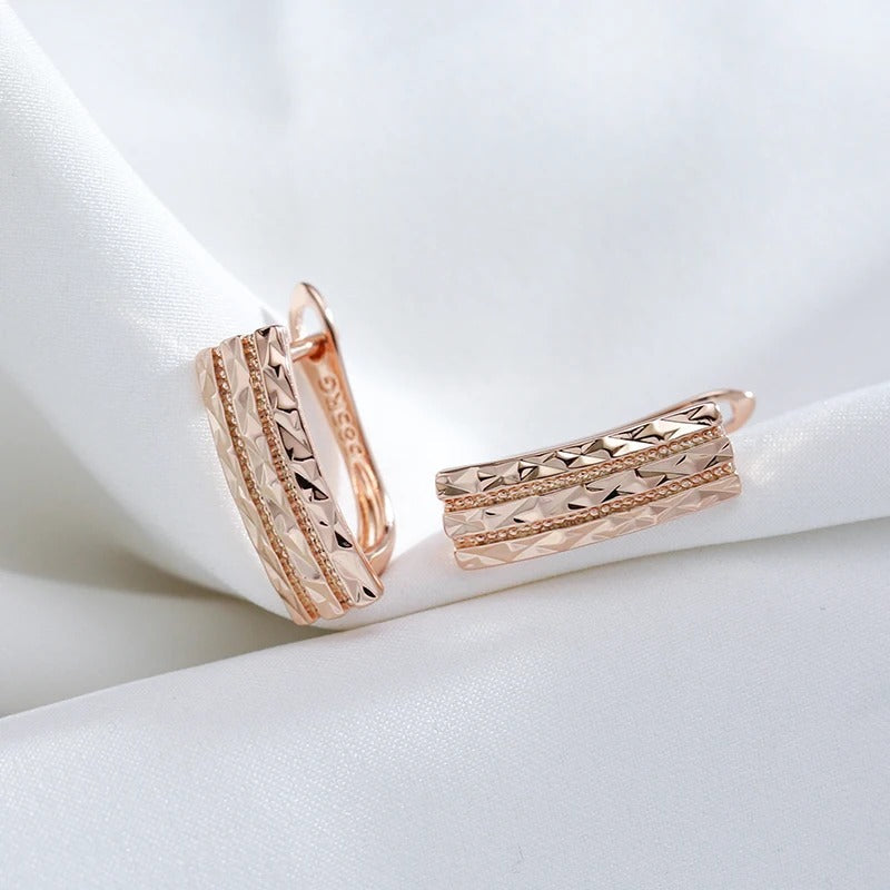 18K Roségold vergoldet Kreative Hohle Glänzende Ohrringe
