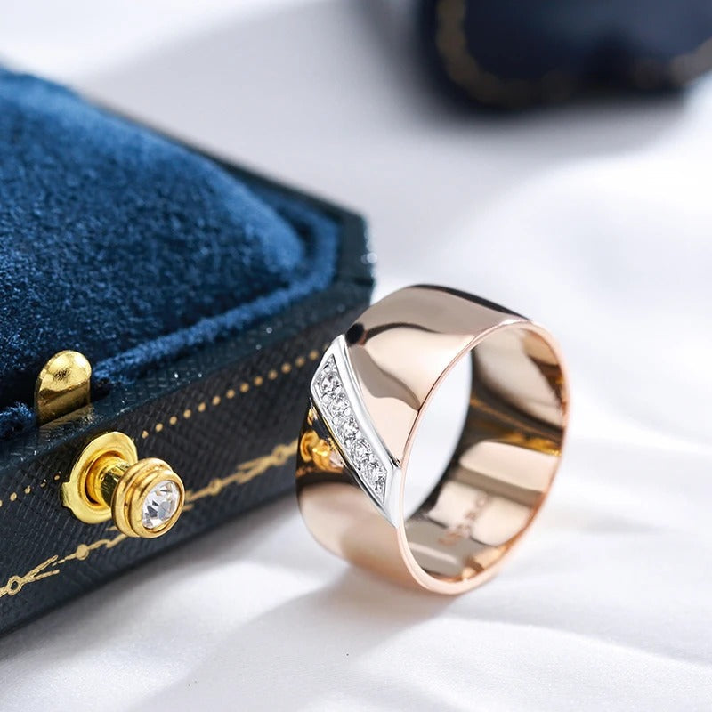 18K Roségold plattiert Luxus natürlichen Zirkon 9mm - AC