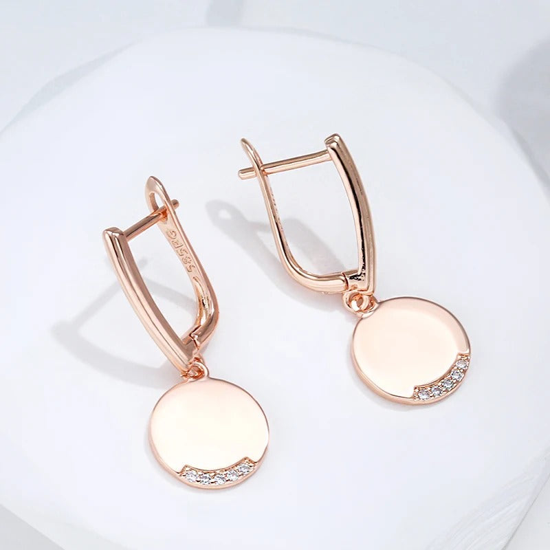 Runde Ohrringe mit Münzen in 18K Roségold plattiert